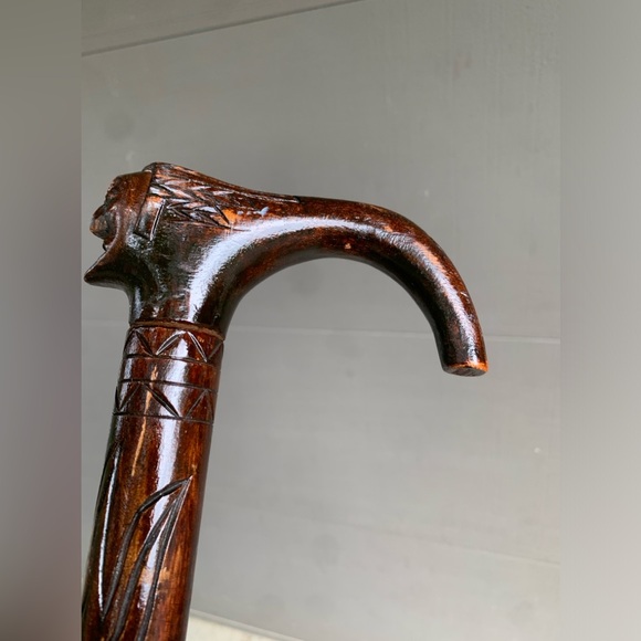 Early 20th Century Antique Hand Carved Native American Indian Folk Art Cane - Picture 12 of 16